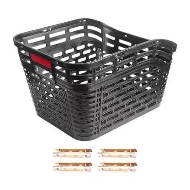 Imagem de oshhni Organizador de cesta de bicicleta traseira para artigos diversos, fácil instalação, suporte para bicicleta, cesto para viagem, mountain bike, compras