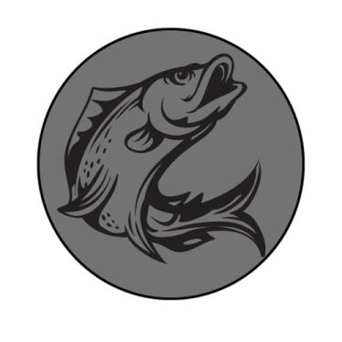 Imagem de Adesivo Personalizado para Pescaria, Circular, 150mm, Modelos Variados (PESCA-288, BOPP, 150MM)