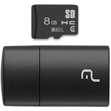 Imagem de Cartão De Memória Micro Sd 8gb + Adaptador Usb Pen Drive - Multilaser,