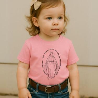 Imagem de Camiseta 100%Algodão Feminina Country Estampa Nossa Senhora Das Graças