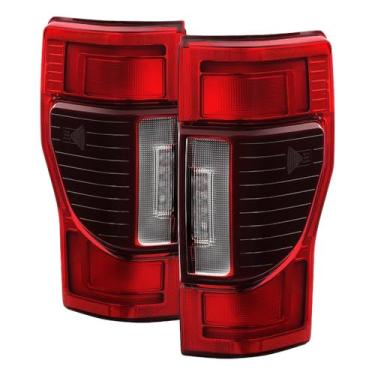 Imagem de (POE) Ford F250 F350 17-22 Superduty OE+ (Estilo 2020) Ajuste Halogênio BSD e Não BSD Luz Traseira Full LED - Vermelho Transparente