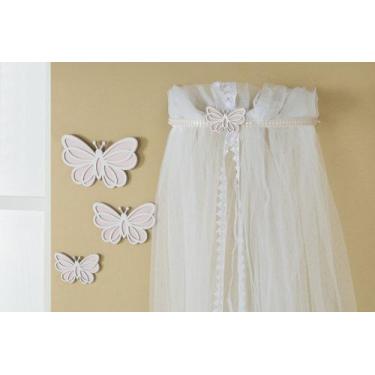 Imagem de Kit Decorativo Dossel com Mosquiteiro Borboleta Perolas Rosa - Amora C