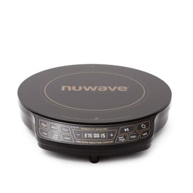 Imagem de Nuwave Cooktop De Indução Gold Pro Precision, Serpentina Aquecimento Grande 8", Superfície Cozimento Resistente Ao Calor 12", Potência Ajustável, 100°F A 575°F, Portátil, Desligamento Automático Seg