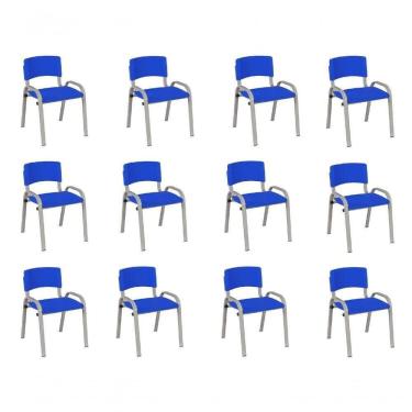 Imagem de Kit 12 Cadeiras Infantil Iso, , Base Cinza Azul