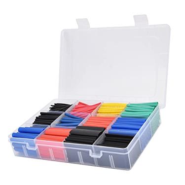 Imagem de FTVOGUE Conjunto de Tubos de Encolhimento Térmico, Tubos de Proteção de Isolamento de PE Coloridos, de Manga de Cabo Industrial para Largura de Banda de Arame e Codificação de Cores, 530 a 800 Peças