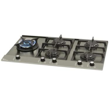 Imagem de Cooktop à Gás Fischer 5 Bocas com Mesa de Inox, Trempes em Ferro Fundi
