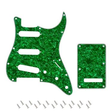 Imagem de Banworks 4 Ply Strat SSS Pickguard 11 furos Pickguard Placa de risco com placa traseira Conjunto de capa Tremolo Tremolo de 6 furos para EUA/Mexicano Estilo Moderno Padrão Stratocaster ST JT/HB-08