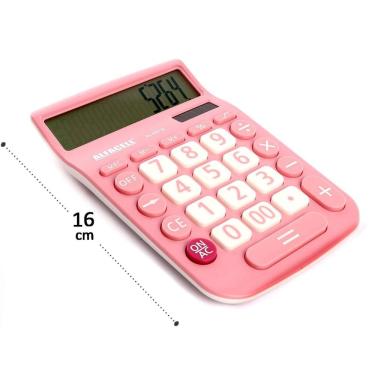 Imagem de Calculadora de Mesa 12 Dígitos Rosa - Tudo em Caixa
