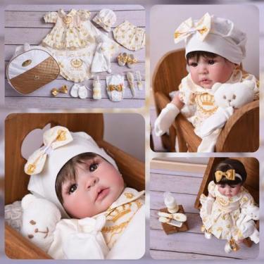 Imagem de Fada Madrinha Poa Bege Boneca Bebe Real Reborn Realista Menina Bolsa M