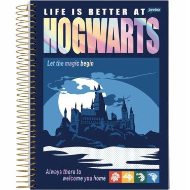 Imagem de Caderno Espiral Universitário 10 Matérias 200f Harry Potter Hogwarts Jandaia Estampa 9