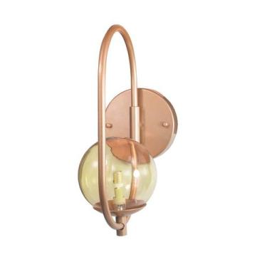 Imagem de Kit 2 Arandela Parede ONLINE BRONZE Globo de Vidro ÂMBAR - Trybo 