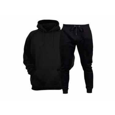 Imagem de Conjunto de Moletom Abrigo Blusa de frio + Calça de moletom Masculino 