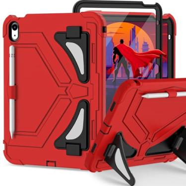 Imagem de Scnioy Capa para iPad A16, capa protetora infantil para iPad 11ª/10ª geração (2025/2022), capa à prova de choque com alça de ombro com suporte em vários ângulos, protetor de tela de 11/10,9 polegadas