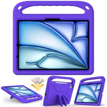 Imagem de UUcovers Capa infantil para iPad Pro 11 polegadas M4 (2024) (modelo: A2836/A2837/A3006) (5ª geração) com alça/suporte/suporte para caneta/suporte leve, resistente, à prova de choque, capa de EVA