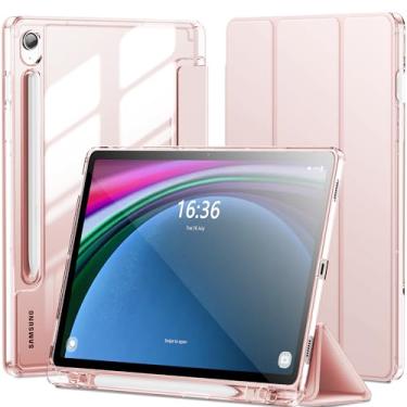 Imagem de INFILAND Capa para Samsung Galaxy Tab S10 Lite /S10 FE/ S9 FE 5G 10,9 polegadas/Tab S9 11 polegadas com suporte para S Pen, capa protetora fina e transparente suporta despertar/hibernar automático