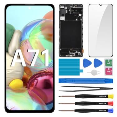 Imagem de BESJMYT Substituição de tela AMOLED para Samsung Galaxy A71 com moldura OLED Display Touch Digitalizador, montagem completa, vidro fixo com kit de ferramentas de reparo SM-A715F (A715F A715W A715X)