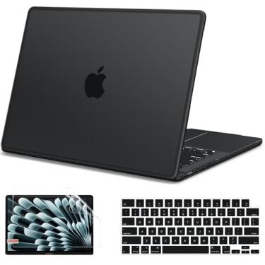 Imagem de G JGOO Compatível com MacBook Pro de 35.6 cm versão 2025 2024-2021 M4 M3 M2 M1 Pro/Max A3112 A3185 A3401 A2918 A2992 A2779 A2442, capa rígida fosca antirachadura Ted, preto