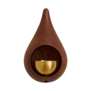 Imagem de XLWLLNJ Campainha de lojista para abertura de porta, com campainha de latão, de madeira para parede, Cor Escura
