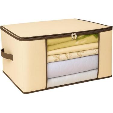 Imagem de Organizador TNT Caixa Closet Roupa Cama Edredom Toalha 60cm Bege - Keh