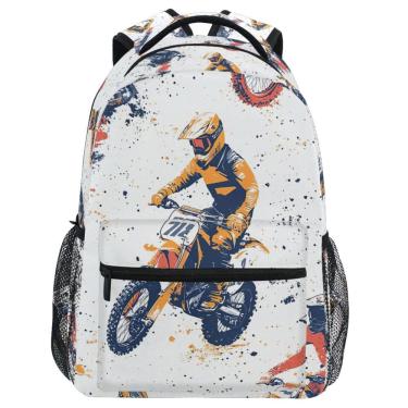 Imagem de Mochila Wamika Motorcycle para crianças em idade escolar de 6 a 16 anos