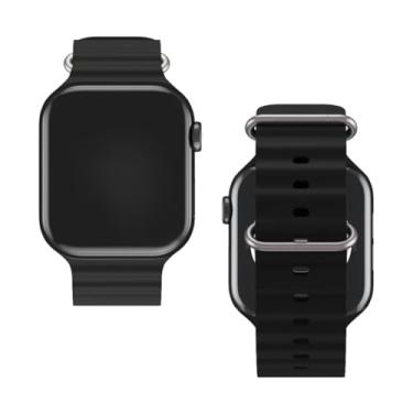 Imagem de Pulseira Onda Nerdcase Compatível com Apple Watch 42mm, 44mm, 45mm e 49mm, Preto