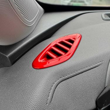 Imagem de JUIVEEL Tampa da moldura da saída de ar condicionado lateral da parte dianteira do carro com acabamento de saída de ar condicionado compatível com acessórios Chevy Trax 2024-2025 (estilo vermelho