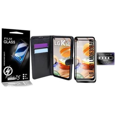 Imagem de Capa Carteira + Vidro 3d + Pel Câmera LG K61 LMQ630BAW 6.5 - Cell In P