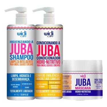 Imagem de Kit Widi Care Juba Shampoo 1L + Condicionador 1L + Máscara