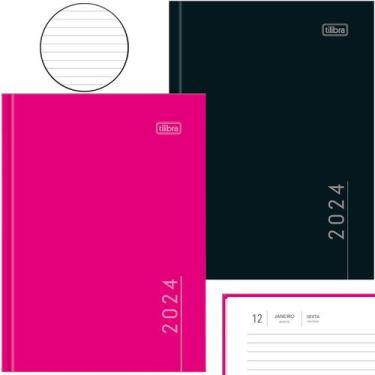 Imagem de Agenda 2024 costurada 2 un Pepper M4 Planejamento Tilibra, Preto e Ros