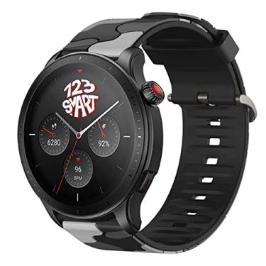 Imagem de Pulseira de Silicone Esportiva e Camuflada Marca 123Smart Compativel com GTR4 GTR 4 A2166 / GTR3 / GTR 3 Pro/GTR 2 / GTR 2e / Stratos 2 2s 3