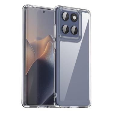 Imagem de GTBDEKI Capa para Motorola Edge 60 Fusion, XT2503-4 à prova de choque de policarbonato rígido transparente + capa protetora de TPU para Motorola Edge 60 Fusion Crystal Clear