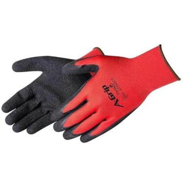 Imagem de Grizzly Gloves | A-Grip Ninja Flex | Luva de trabalho de malha de elastano vermelha PVC mergulhada dupla | Médio | Pacote único
