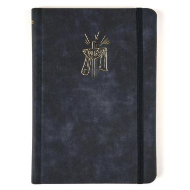 Imagem de Biblia Sagrada Slim Nvi, Luxo, Tecido Azul Marinho Sobre Capa Dura, Com Elastico