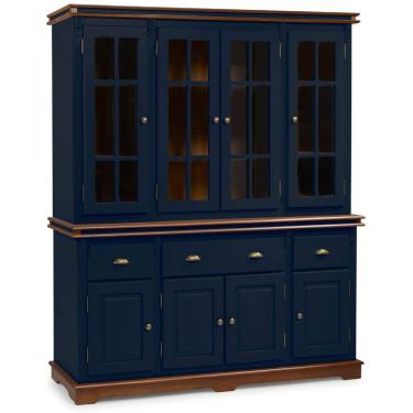 Imagem de Cristaleira Arca e Oratório 8 Portas 3 Gavetas Manchester 2055 Linz Móveis - Azul Petróleo/Imbuia Glazer