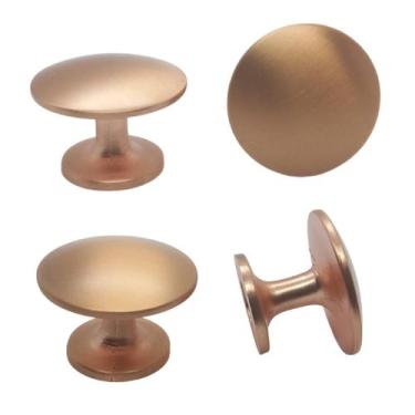 Imagem de Kit 04 Puxadores Ponto Rosê Gold 31,5mm Gavetas Portas - Renna