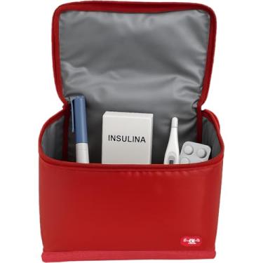 Imagem de Bolsa Termica Pequena Para Medicamentos Insulina Vermelha
