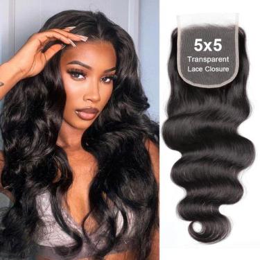 Imagem de Fecho de renda Hotlulana Body Wave 5x5 100% cabelo humano 20cm