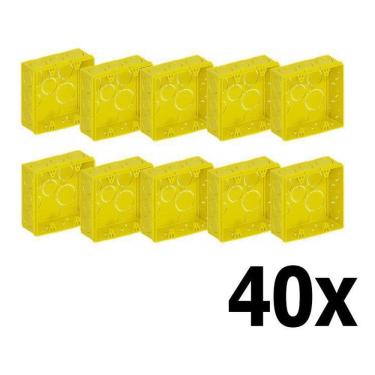 Imagem de Caixa De Luz Embutir 4X4 Parede Reforçada Amarela Tigre 40U.