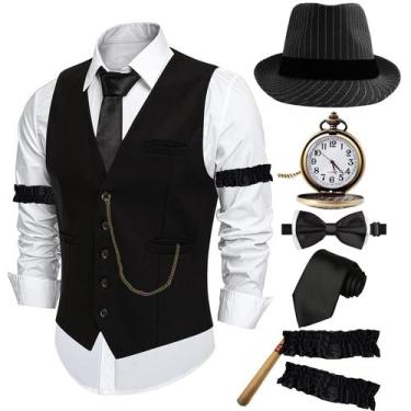Imagem de Traje ZeroShop 1920s Masculino Gomez Addams Gangster Outfit
