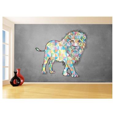 Imagem de Papel De Parede Animais Pop Art Leão Rei Selva 3,5M Pxa48