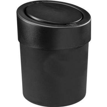 Imagem de Lixeira Automática 5 Litros Tampa Esconde Sacola Banheiro - Coza, Pret