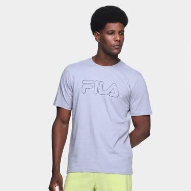 Imagem de Camiseta Fila Letter Outline Masculina, Cinza, M