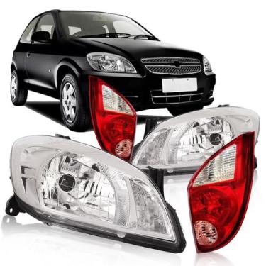 Imagem de Kit Farol Celta Cromado Lanterna Bicolor 2007 À 2015 - Kit Farol Celta