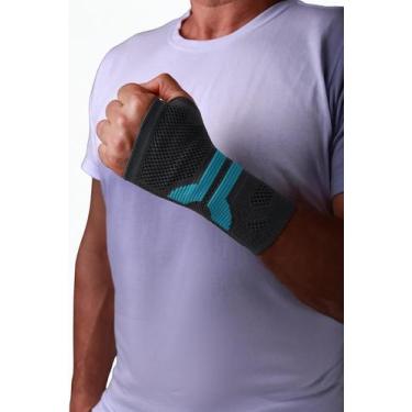 Imagem de Imobilizador De Punho  Direito  Linha Pro - N1 Sport, Cinza com Azul T