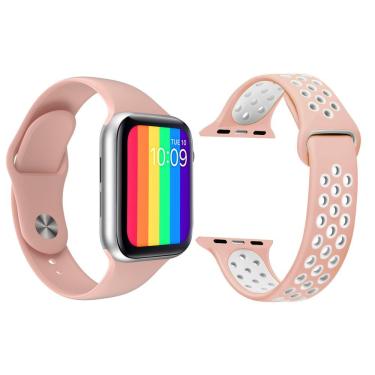 Imagem de Kit 1 Smartwatch Iwo12 Rosa + 1 Pulseira Extra Sport Rosa