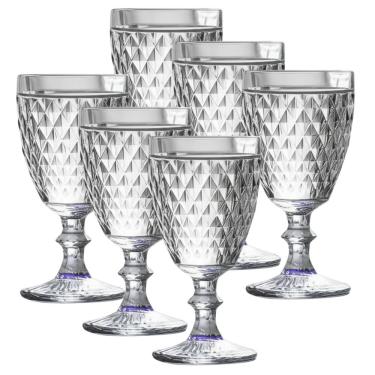 Imagem de Kit 6 Copos Taças Detalhada água Jantar Suco Luxo