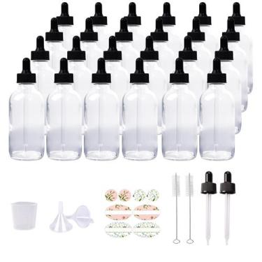 Imagem de Frascos de vidro HWASHIN 30mL com conta-gotas para óleos essenciais