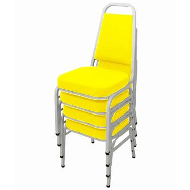 Imagem de Kit com 4 Cadeiras Empilháveis Linha Hotel Plus Amarelo