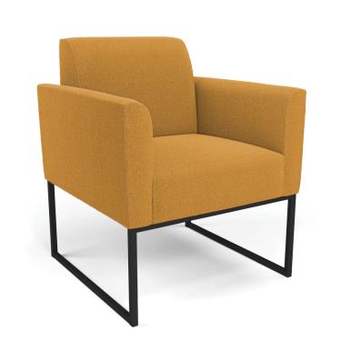 Imagem de Poltrona Sala de Estar Industrial Preto Marisa Bouclê Mostarda D03 - D'Rossi