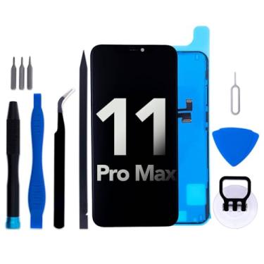 Imagem de Para iPhone 11 Pro Max A2218 A2161 A2220 16.5 cm Tela LCD Touch Digitalizador Assembléia com adesivo de moldura e kit de substituição de ferramentas de reparo